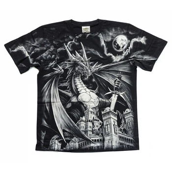 Футболка Дракон над містом (Rock Eagle, Total t-shirt) Чорний, Размер L