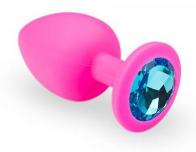 Силиконовая анальная пробка Slash Silicone, M цвет розовый/голубой (20638751000000000)