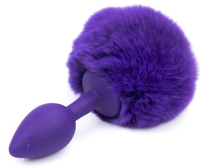 Анальная пробка Slash с круглым хвостиком Silicone Anus Plug, M цвет фиолетовый (20755807000000000)