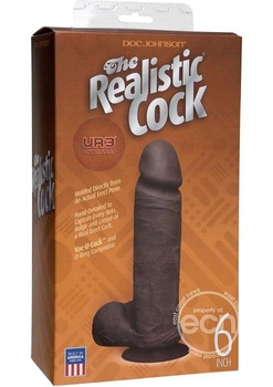 Реалистичный фаллоимитатор, Doc Johnson Realistic Cock UR3 6 Inch 16 см цвет черный (00356005000000000)
