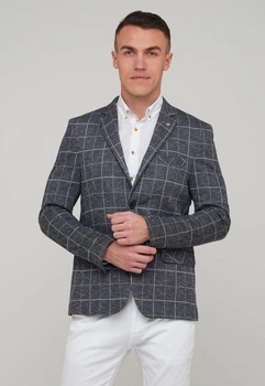Піджак Trend Collection 6266-3 Сірий+клітка 50