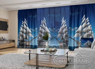 3D - Фото Шторы и тюль PHOTODECOR "Парусник 1" 1 кв.м