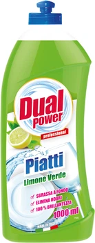 Засіб для миття посуду Dual Power рідкий Зелений лимон 1 л (8032680397011)