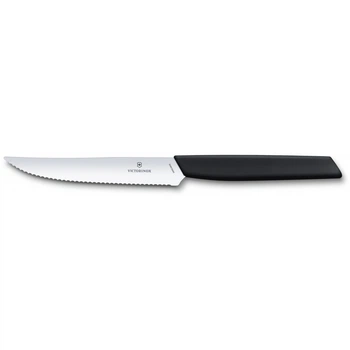 Ніж для стейка та піци Victorinox SWISS MODERN 12см хвил чорн 6.9003.12W