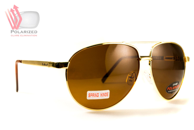 Темные очки с поляризацией BluWater Airforce (brown) (gold metal) Polarized (4ЭИРФ-ЗМ50П)