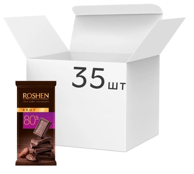 Упаковка шоколаду Roshen чорного Brut 80% ВКФ 85 г х 35 шт (4823077633164)