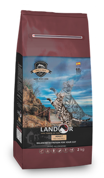 Сухой корм Landor (Ландор) для взрослых кошек с рыбой и рисом 10кг