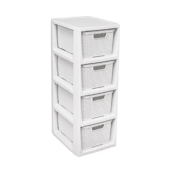 Комод BRANQ RATTAN на 4 ящики міні білий (BRQ -1726.1)