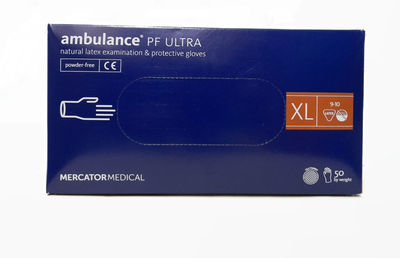 Рукавички латексні Ambulance® PF Ultra нестерильні неприпудрені сині XL (40767956)