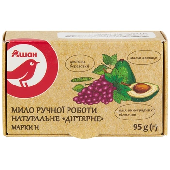 Мыло натуральное Аuchan Дегтярное, 95 г