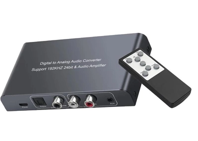 Цифро аналоговый преобразователь конвертер аудио декодер цифрового звука с пультом spdif optical toslink audio digital ЦАП в 2.0 стерео AUX переходник на тюльпаны ( DAC067C )