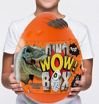 Dino WOW Box детский игровой набор для творчества 35см (Яйцо Динозавра, 20 сюрпризов) оранжевый