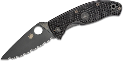 Карманный нож Spyderco Tenacious Black Blade FRN, серрейтор (87.13.94)
