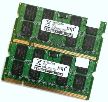 Пара оперативной памяти для ноутбука PQI SODIMM DDR2 4Gb (2Gb+2Gb) 800MHz 6400s CL6 (MECEG523PA) Б/У