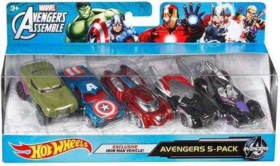Подарунковий набір машинок Hot Wheels Marvel Avengers Assemble Avengers 5 шт (BMJ62)
