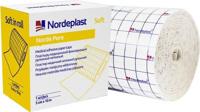 Пластырь медицинский Nordeplast нетканый рулонный "НордеПор Софт" 5 см х 10 м (4751028530326)