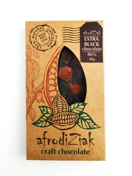 Экстра черный шоколад 85% Afrodiziak " Клюква / Кумкват " ручной работы