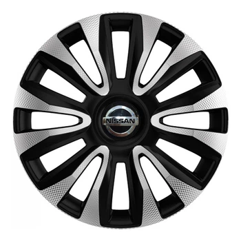 Автомобильные колпаки 4 Racing Avalon Carbon Silver-Black R14 4 шт (с логотипом Nissan)