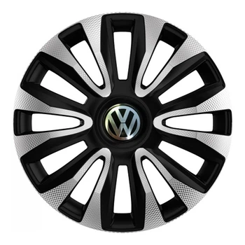 Автомобильные колпаки 4 Racing Avalon Carbon Silver-Black R15 4 шт (с логотипом Volkswagen)