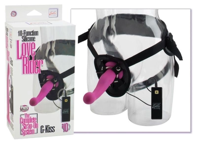 Страпон с вибрацией 10-Function Silicone Love Rider G-Kiss цвет розовый (14654016000000000)