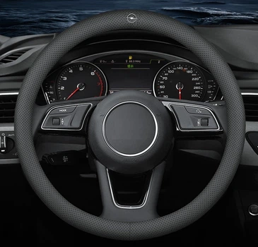 Чехол на руль оплетка для автомобиля Opel натуральная кожа DLCar Lux