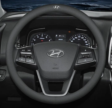 Чохол на кермо обплетення для автомобіля Hyundai натуральна шкіра DLCar Lux