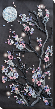 Набор для вышивки бисером Абрис Арт на натуральном художественном холсте Ночная сакура (AB762)