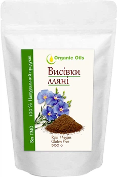 Висівки Organic Oils Лляні 500 г (0.5 кг) (4820188521120)