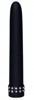 Чорний вібратор зі стразами Diamond Silk колір чорний (05500005000000000)