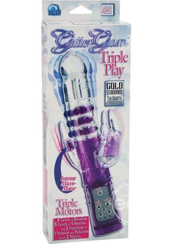 Потрійний багатофункціональний вібратор Glitter Glam Triple Play Vibrator Waterproof Purple (11811000000000000)