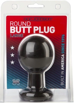 Анальна пробка Doc Johnson Round Butt Plug Large колір чорний (15771005000000000)
