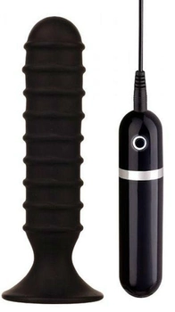 Анальная вибропробка Menzstuff Ribbed Torpedo 6 inch цвет черный (15382005000000000)