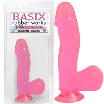 Фаллоимитатор на присоске Pipedream Basix Rubber Works - 6.5 Dong with Suction Cup розовый, 17 см (08534000000000000)