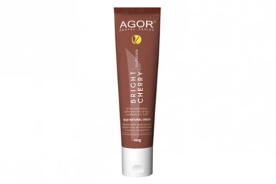 Натуральная отбеливающая зубная паста AGOR BRIGHT CHERRY с косточкой вишни 100 г
