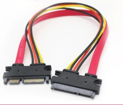 Кабель удлинитель переходник SATA питания и данные 30 см 22-pin (7+15) SATA Male to Female