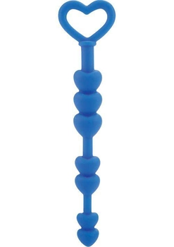 Анальные бусы в форме сердечек Lia Love Beads Silicone цвет голубой (11844008000000000)