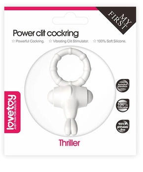 Эрекционное кольцо со стимулятором клитора Power Clit Cockring Thriller цвет белый (16881004000000000)