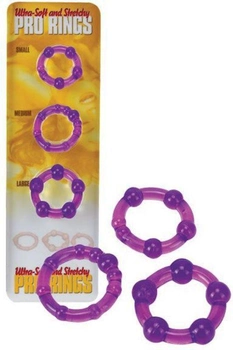 Набор эрекционных колец Ultra Soft & Stretchy Pro Rings Purple цвет фиолетовый (15023017000000000)