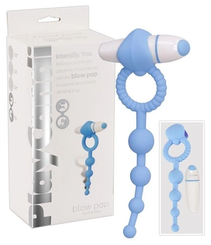 Эрекционное кольцо с цепочкой Vibe Therapy Play Candi Blow Pop цвет голубой (19706008000000000)