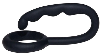 Эрекционное кольцо со стимулятором простаты Mr. Hook цвет черный (15475005000000000)