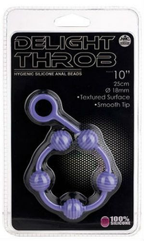 Анальний ланцюжок Delight Throb Anal Beads 10 inch колір фіолетовий (14588017000000000)