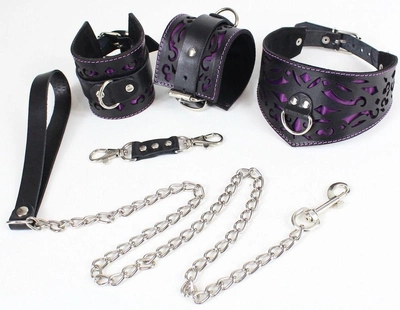 Черно-фиолетовый ажурный комплект Scappa в стиле барокко размер XXL (21683000013000000)