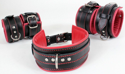Черно-красный кожаный комплект Scappa размер S (21685000005000000)