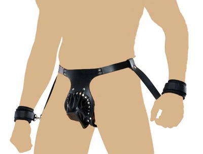 Чоловічі трусики з наручниками Jockstrap With Wrist Restraints (03765000000000000)
