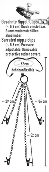 Нашийник з затискачами для сосків і статевих губ Zaumzeug mit Halsriemen (17241000000000000)