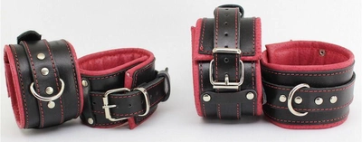 Чорно-червоний комплект наручників і поножі Scappa розмір L (21675000010000000)