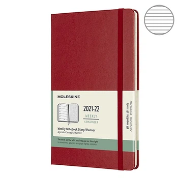 Тижневик Moleskine 2021-2022 середній червоний 8056420856255