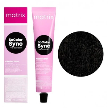 Крем-фарба без аміаку Matrix Color Sync Pre-Bonded 1A синьо-чорний попелястий 90 мл
