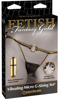 Вибротрусики Pipedream Fetish Fantasy Gold Vibrating Micro G-String Set (16075000000000000)