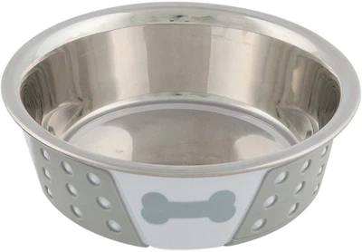 Миска Trixie метал із силіконом 14 см 0.4 л Біло-сіра (4011905252551)